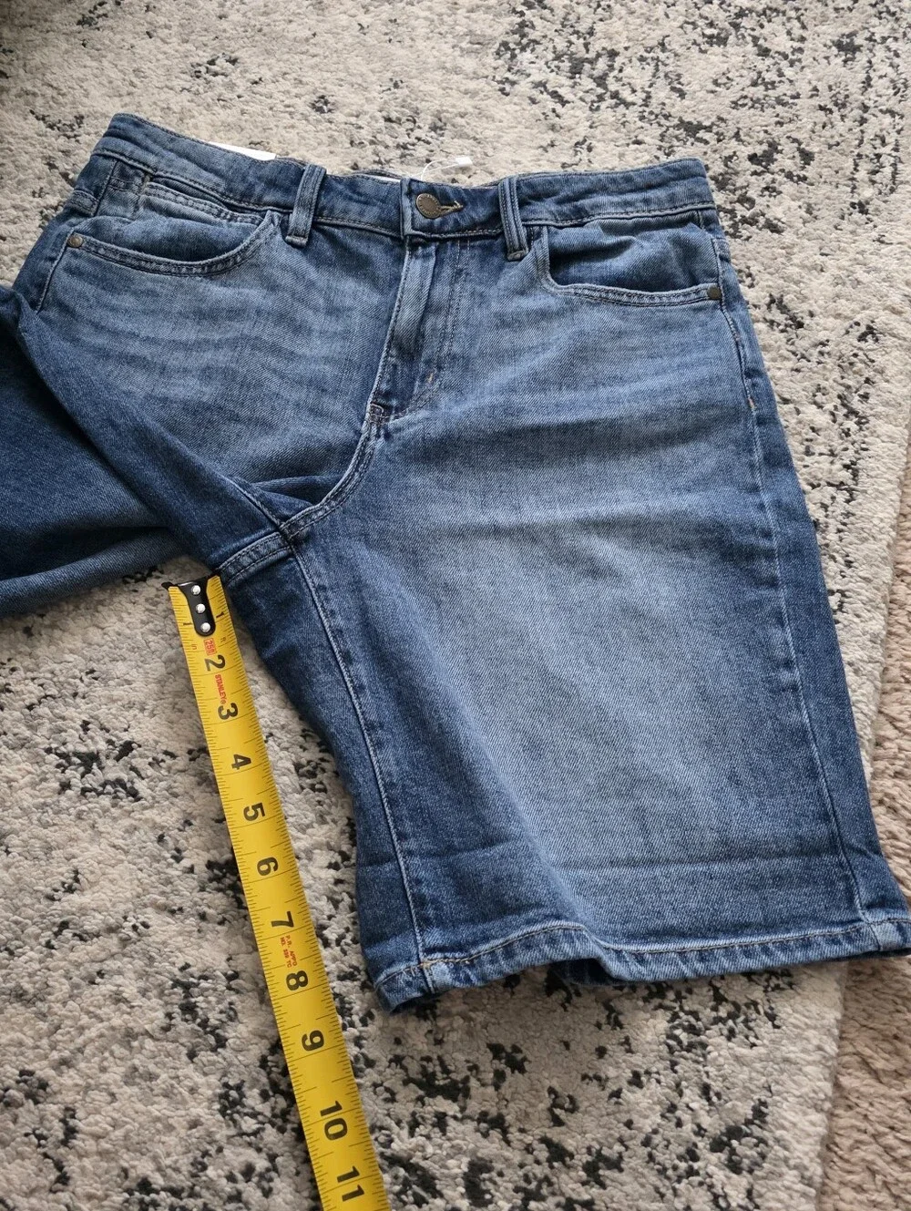 Wrangler Highrise Long Denim Shorts Womens 6 NWT Blue Boho Preppy 90s Western